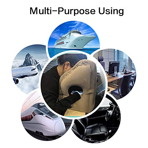 Grey Inflatable Travel Air Pillow for Neck Support