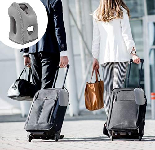 Grey Inflatable Travel Air Pillow for Neck Support