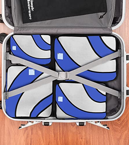 Blue Travel Packing Organizers with Laundry Bag - Set of 4