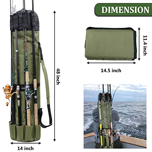AGOOL Fishing Rod Case: Large Capacity, Waterproof, Travel-friendly