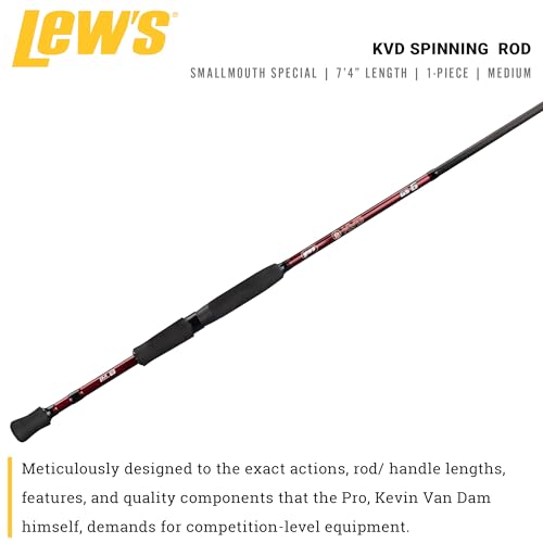Lew's KVD Series Spinning Rod - 7'4"-1, Med, Maroon