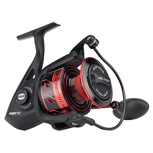 Fierce III Spinning Fishing Reel, Size 8000, Red/Black