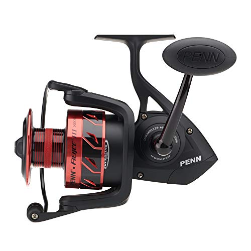 Fierce III Spinning Fishing Reel, Size 8000, Red/Black