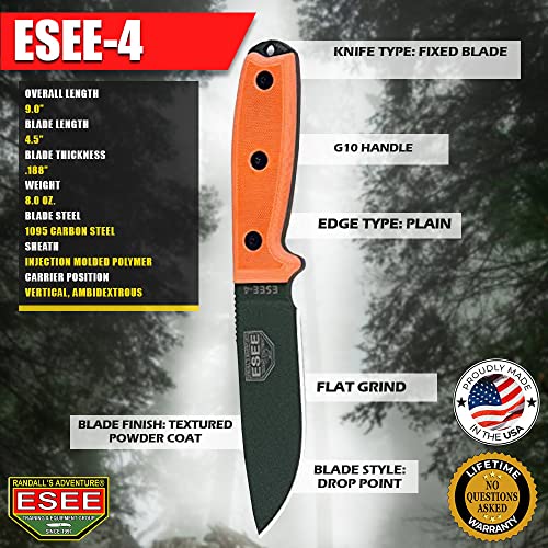 ESEE 4P Survival Knife with Molded Sheath