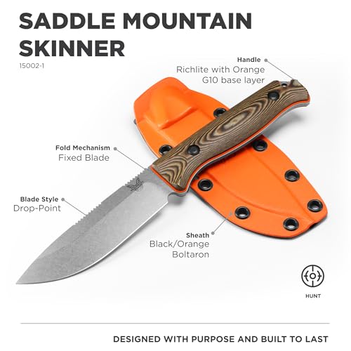 Benchmade Saddle Mountain Hunting Knife with Orange G10