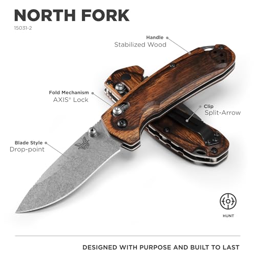Benchmade North Fork 15031-2 Wood Handle Hunting Knife