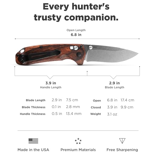 Benchmade North Fork 15031-2 Wood Handle Hunting Knife