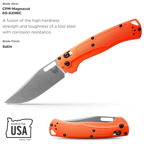 Benchmade Taggedout Hunting Knife with Orange G10 Handle