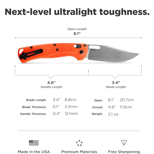 Benchmade Taggedout Hunting Knife with Orange G10 Handle
