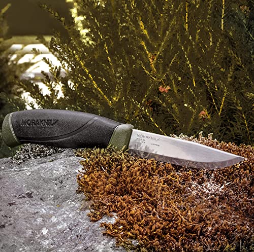 Morakniv Carbon Steel Fixed-Blade Knife, 4.1 Inch, Military Green