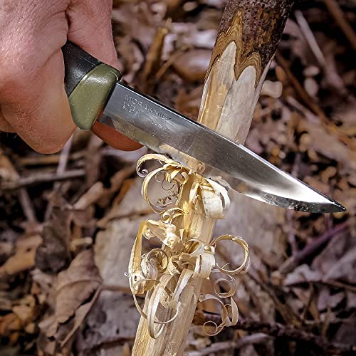 Morakniv Carbon Steel Fixed-Blade Knife, 4.1 Inch, Military Green