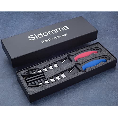 Sidomma 2 pcs Stainless Steel Fishing Fillet Knife