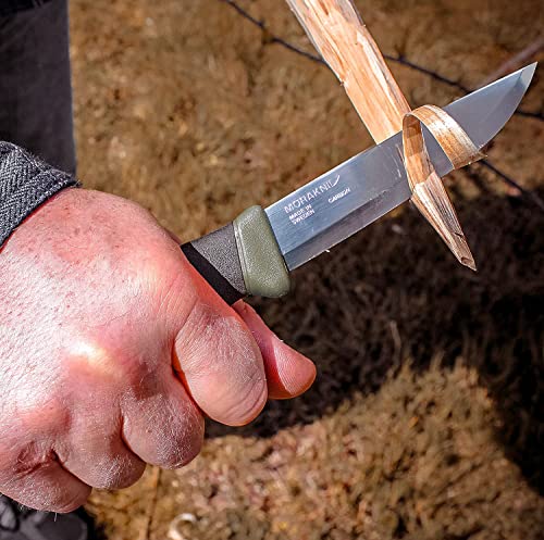 Morakniv Carbon Steel Fixed-Blade Knife, 4.1 Inch, Military Green