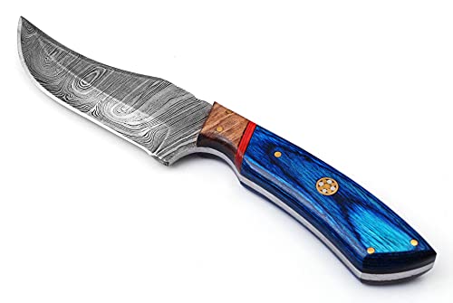 Custom Handmade Damascus Hunting Knife with Sheath
