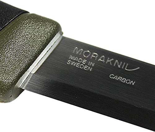 Morakniv Carbon Steel Fixed-Blade Knife, 4.1 Inch, Military Green