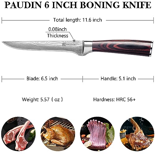 PAUDIN 6" Boning Knife, High Carbon Stainless Steel