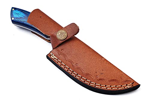 Custom Handmade Damascus Hunting Knife with Sheath