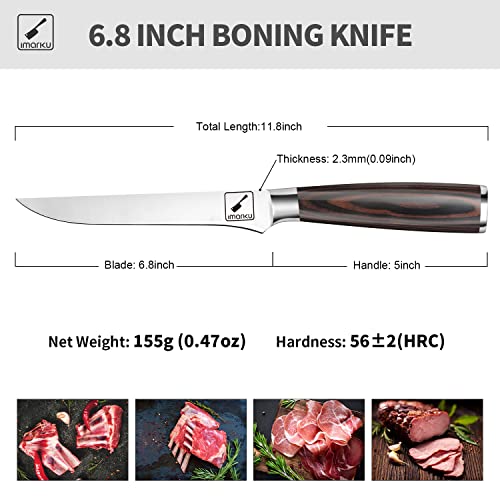 imarku 6-Inch Boning Knife for Meat and Poultry