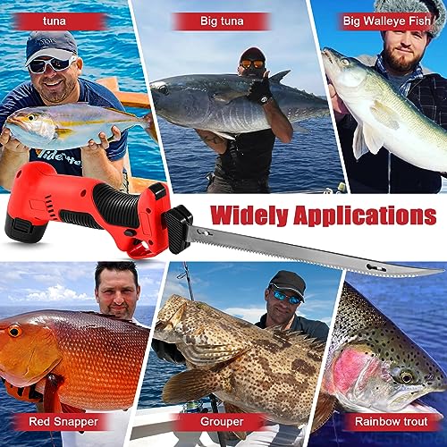 REEPLAR Cordless Electric Fish Fillet Knife 4 Blades 2 Batteries