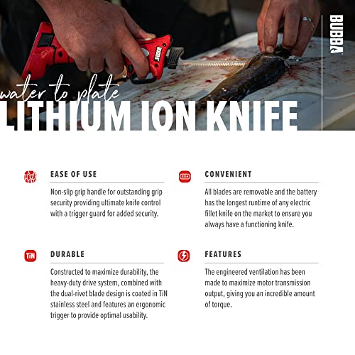 BUBBA Cordless Electric Fillet Knife with 4 Blades