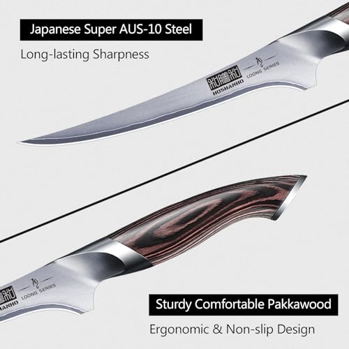HOSHANHO 7 Inch Fillet Knife: High Carbon Steel
