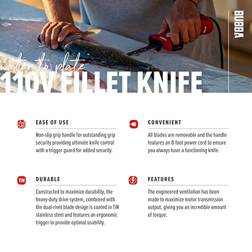 BUBBA Electric Fish Fillet Knife Set with Accessories