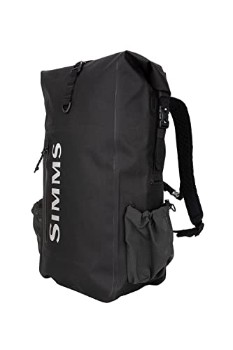 Simms Dry Creek Roll Top Backpack, Waterproof Bag, Black