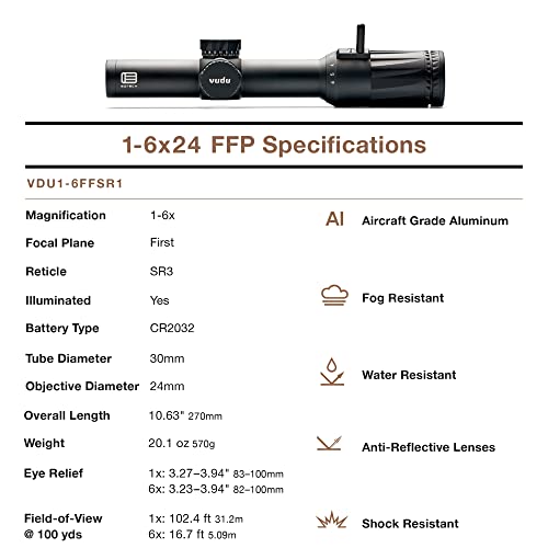 EOTECH Vudu 1-6x24mm Rifle Scope for Precision Hunting