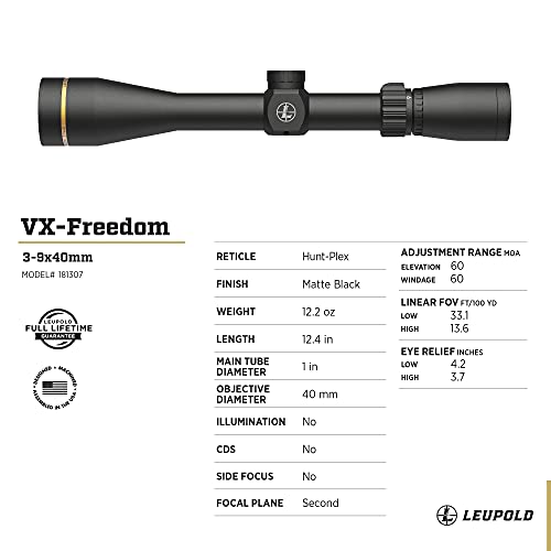 Leupold VX-Freedom 3-9x40 Hunt-Plex Reticle Riflescope