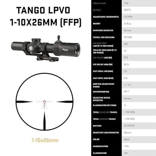 SIG SAUER Tango-MSR LPVO 1-10x26mm FFP Riflescope - Black