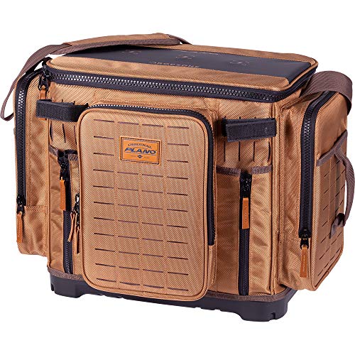 Plano Guide Series 3700 XL Tackle Bag, Beige 1680 Denier Fabric with Waterproof Base, Includes 10 StowAway Utility Organization Boxes, Large Premium Fishing Storage