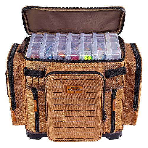 Plano Guide Series 3700 XL Tackle Bag, Beige 1680 Denier Fabric with Waterproof Base, Includes 10 StowAway Utility Organization Boxes, Large Premium Fishing Storage