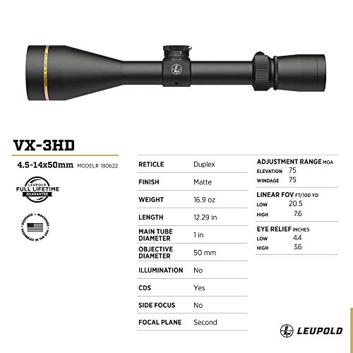 Leupold VX-3HD 4.5-14x50 CDS-ZL Duplex Riflescope