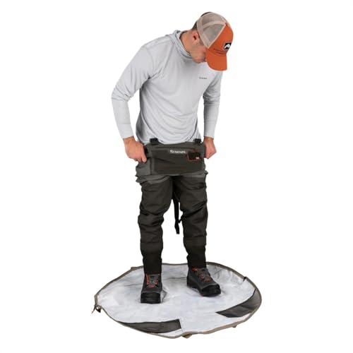 Simms Taco Wader Bag - Versatile Wader Storage Duffel with Changing Mat for Hunting & Fishing, Wader & Boot Storage, Dry Storage Bag with Mesh Ventilation, Foldable Wader Bag, Anvil