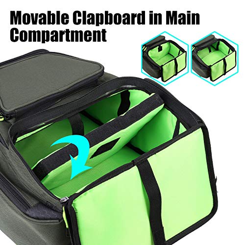 Seaknight Fishing Tackle Backpack, Large Storage, Water-Resistant Fishing Bags, Outdoor Multifunctional Box Tackle Bag for Fishing Camping Hiking Cycling (Green-25L,no Trays)