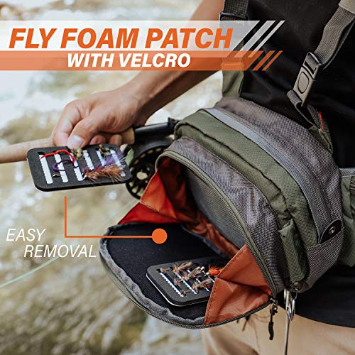 VIXYN Fly Fishing Chest Pack, Fly Fishing Waist Pack - Lightweight Fishing Fanny Pack and Tackle Storage Hip Bag - Fly Fishing Bag for Waist or Chest