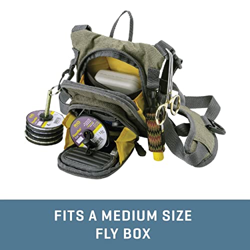 Allen Company Fall River Fly Fishing Chest Pack - Fits up to 4 Tackle/Fly Boxes and Other Accessories - Olive