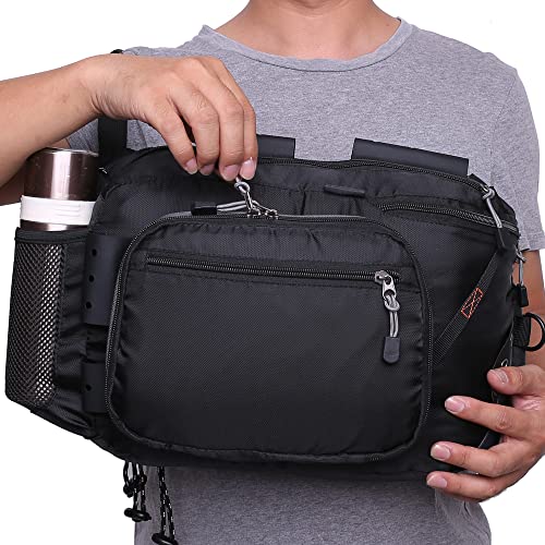 Kylebooker Fly Fishing Sling Pack Fishing Tackle Storage Shoulder Bag (Black)