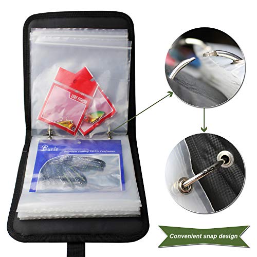 Fishing Tackle Binder, Bait Storage Bag, Soft Bait Binder, Fishing Organized Storage Rig Bag for Baits, Rigs, Jigs and Lines, Suitable for Fresh Water and Saltwater 12 (Green camouflage/9.5" * 8.3")