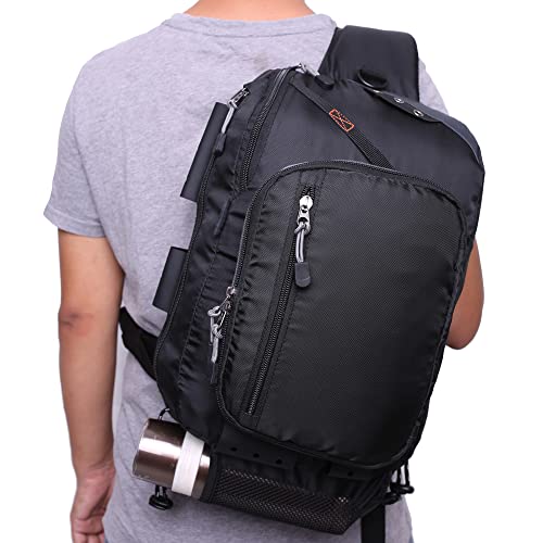 Kylebooker Fly Fishing Sling Pack Fishing Tackle Storage Shoulder Bag (Black)