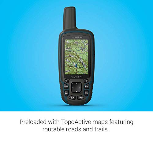 Garmin GPSMAP 64x, Handheld GPS, Preloaded with TopoActive Maps (Renewed)