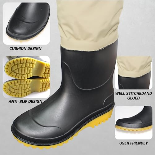 DEILAI Lightweight Waterproof Hip Waders for Men and Women