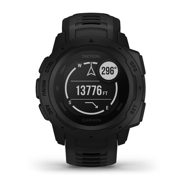 Garmin 010-02064-70 Instinct Tactical, Rugged GPS Watch, Tactical Specific features, Constructed to U.S. Military Standard 810G for Thermal, Shock and Water Resistance, Black