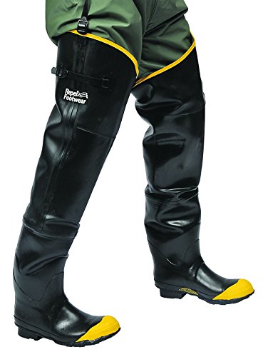 Men's Size 12 Steel Toe Hip Boots, Black