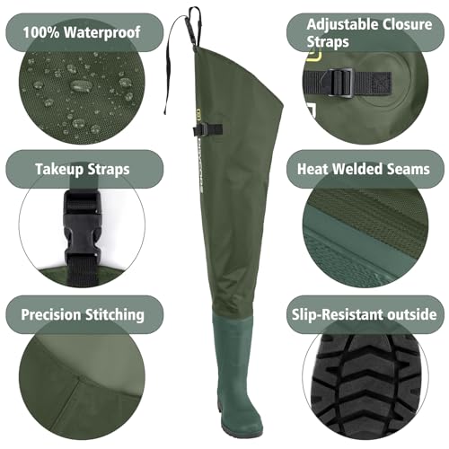 Unisex Waterproof Hip Waders for Fishing & Hunting