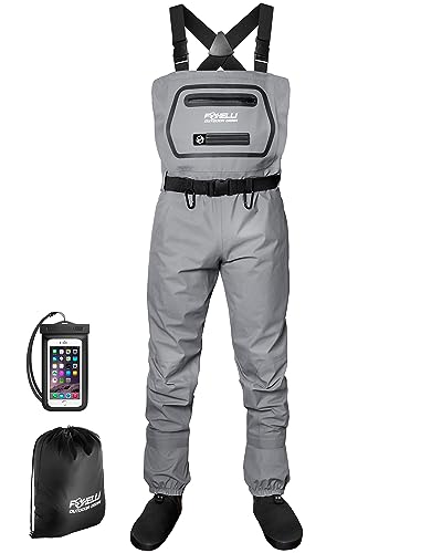 Foxelli Breathable Camo Waders for Fishing and Hunting