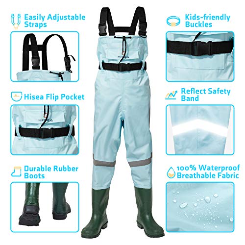 Youth Waterproof Chest Waders with Boots for Kids