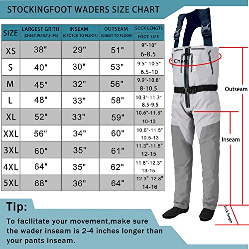 Zip-Front Breathable Chest Fishing Waders for Men/Women