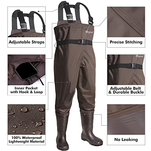 Unisex Lightweight Chest Waders with Boots for Fishing