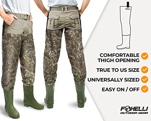 Camo Waterproof Hip Waders with Lightweight Boots for Fishing